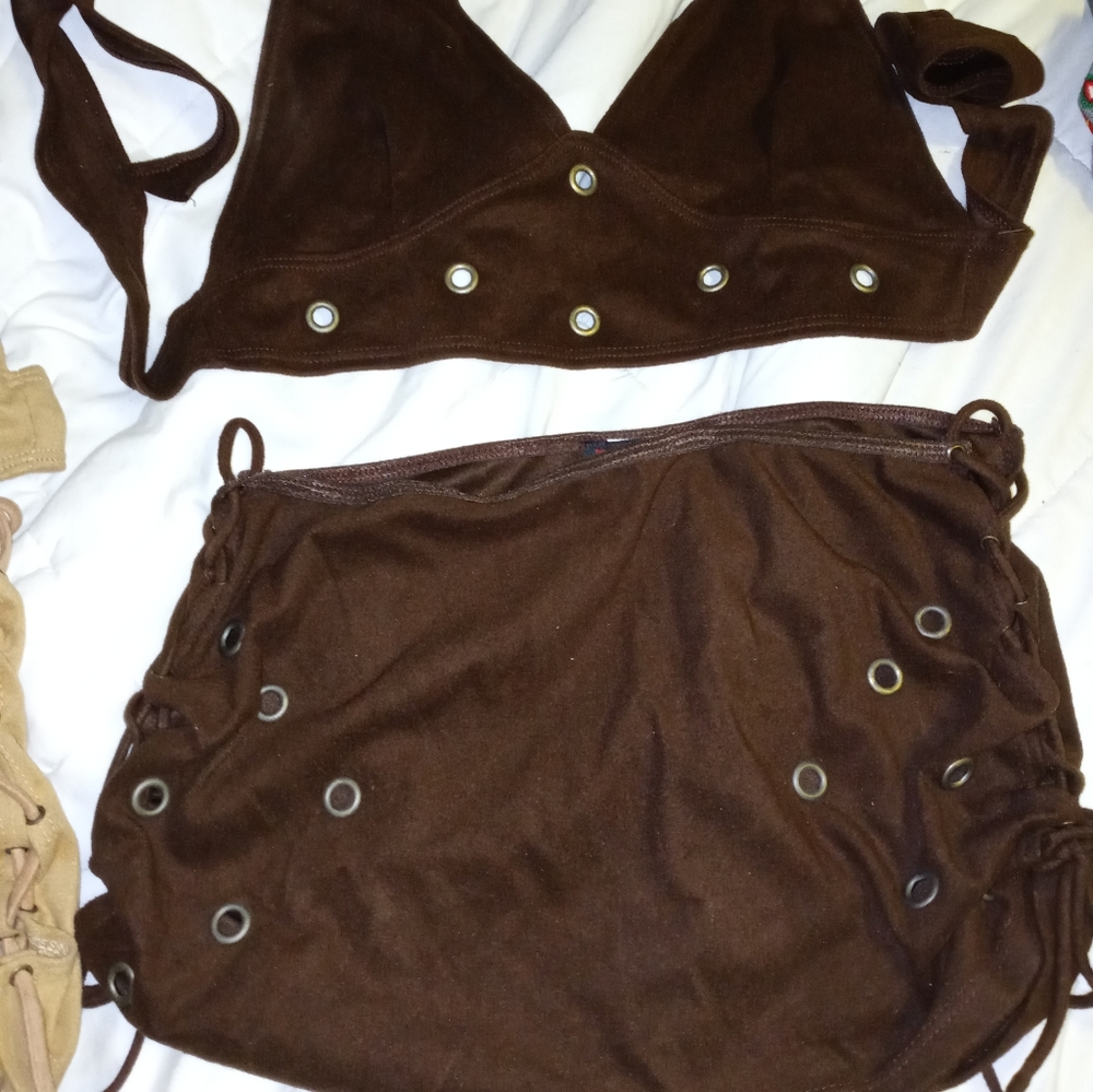 2pc early 90s vintage very soft sexy halter skirt set.